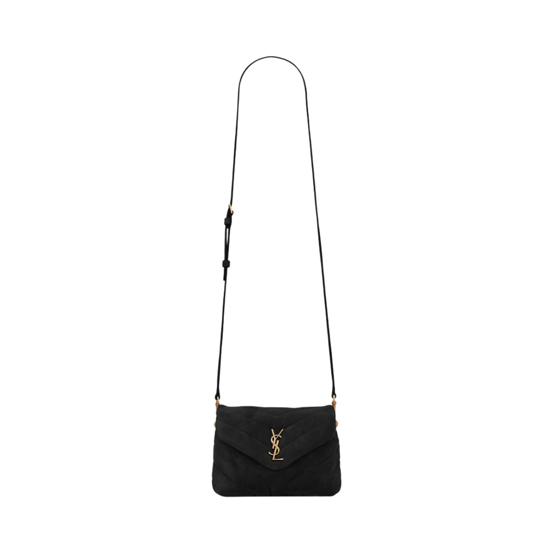 생로랑 Y 퀼티드 스웨이드 스무스 레더 루루 토이 스트랩 백 블랙(Saint Laurent Loulou Toy Strap Bag in Y Quilted Suede and Smooth Leather Black) - 1