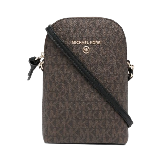Michael Kors Small Logo Smartphone Crossbody Bag Brown Black