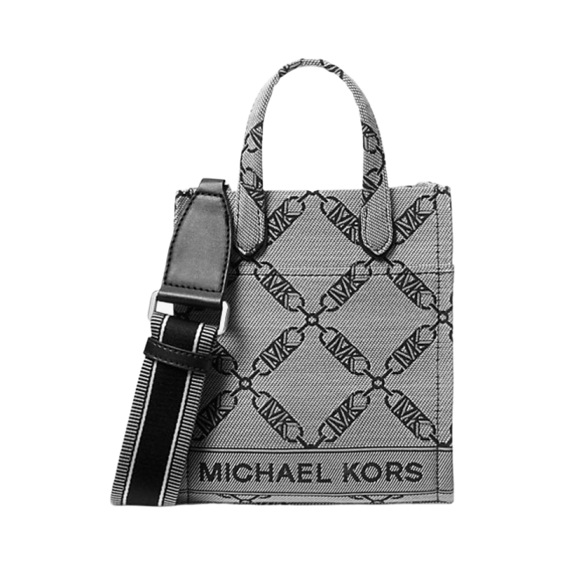 마이클 코어스 지지 엑스트라 스몰 엠파이어 로고 자카드 크로스바디백 내츄럴 블랙(Michael Kors Gigi Extra Small Empire Logo Jacquard Crossbody Bag Natural Black) - 1