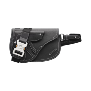 Dior Saddle Pouch Black Grained Calfskin