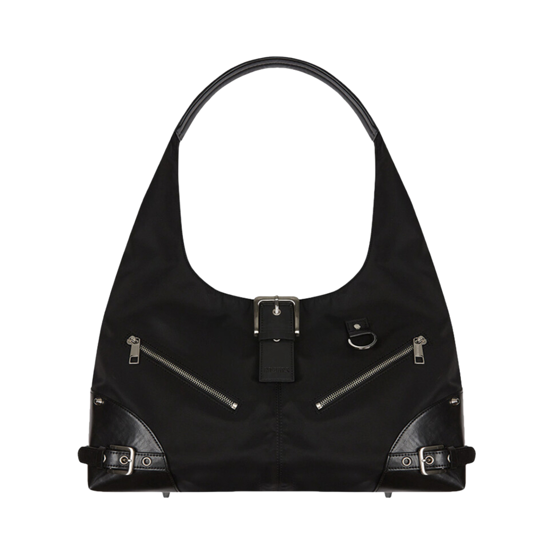 NOTKNOWING ■ Black Moto Hobo Bag (LEATHER) ショルダーバッグ NOT KNOWING ショルダーバッグ バッグ 「NOT KNOWING」Black