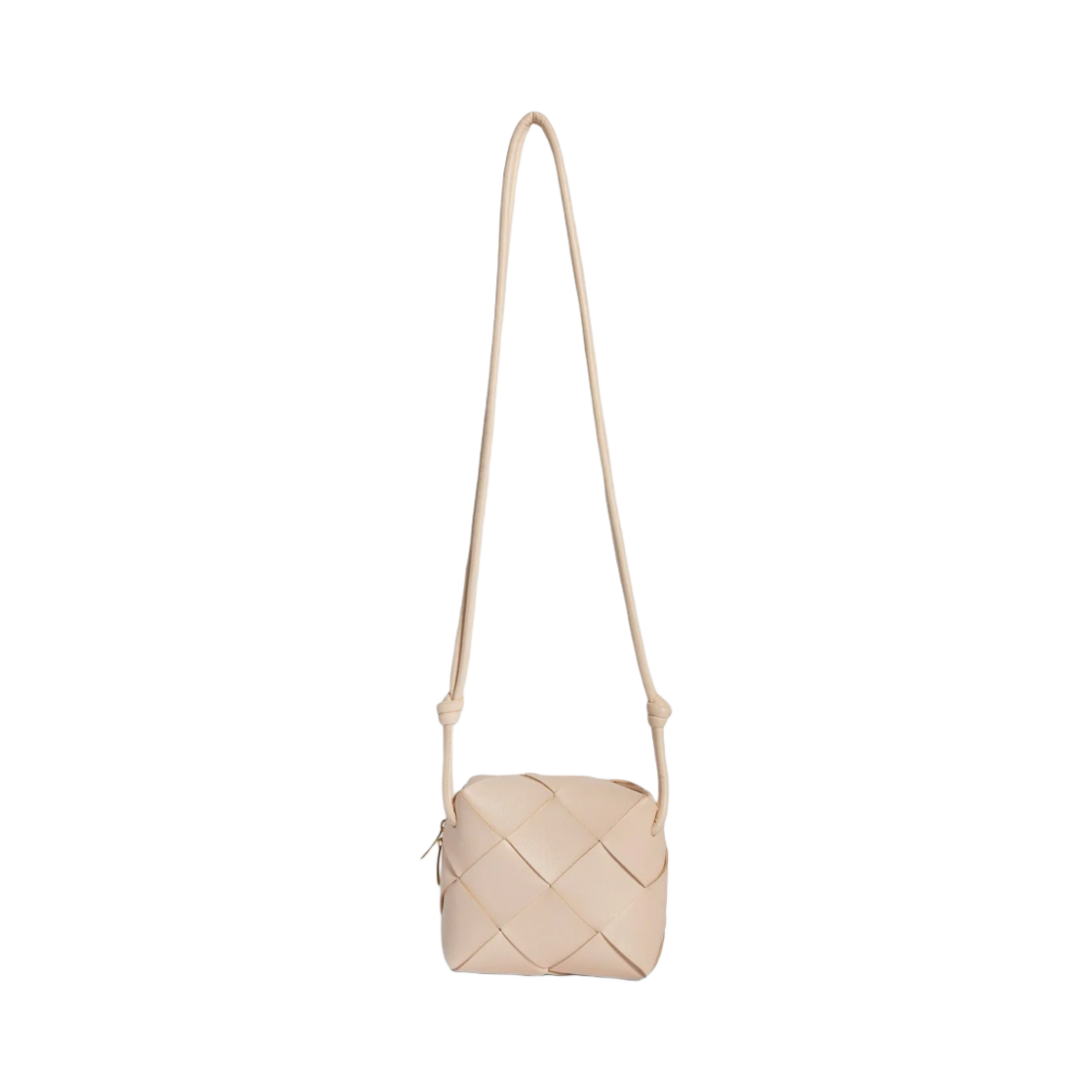 701915VCQC27671 Bottega Veneta Mini Cassette Camera Bag Macaroon