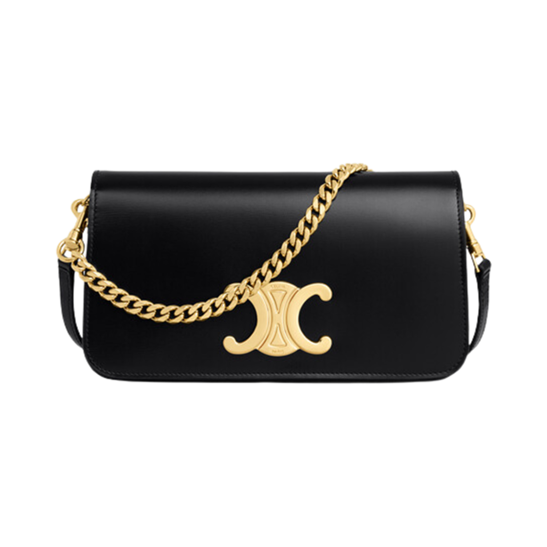10L973GCH-38NO Celine Multipochette Shiny Calfskin Black