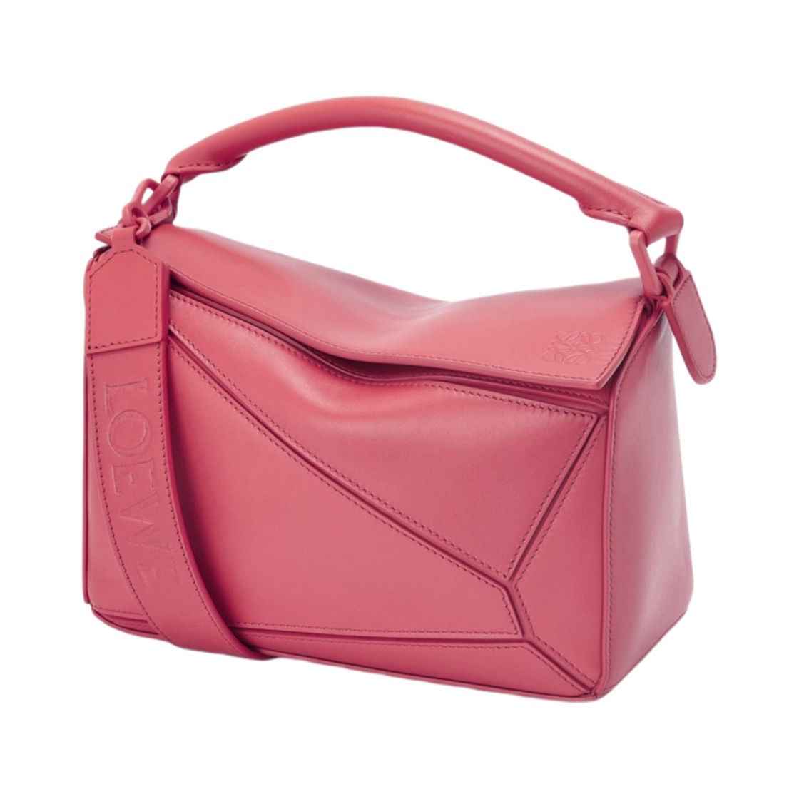 로에베 스몰 퍼즐백 사틴 카프스킨 플럼로즈