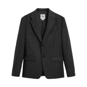Zara Wool Twill Suit Blazer Anthracite Grey