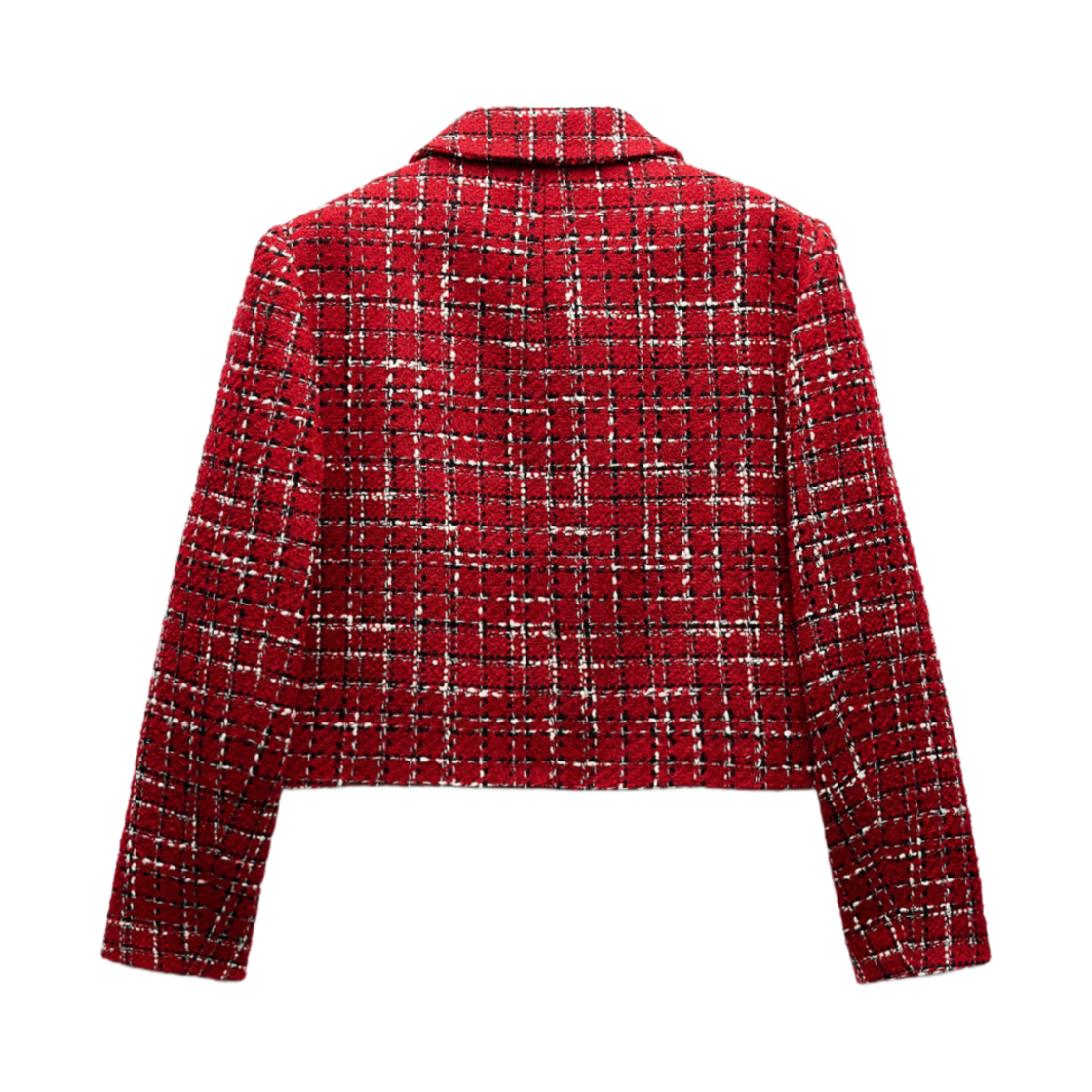 (W) 자라 스트럭처드 자켓 숄더 패드 레드 블랙((W) Zara Structured Jacket with Shoulder Pads Red Black) - 2