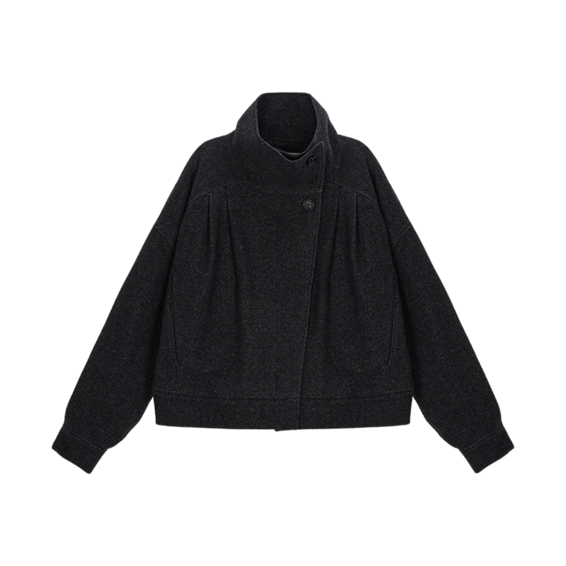 (W) 마뗑킴 하이 넥 숏 코트 블랙((W) Matin Kim High Neck Short Coat Black) - 1