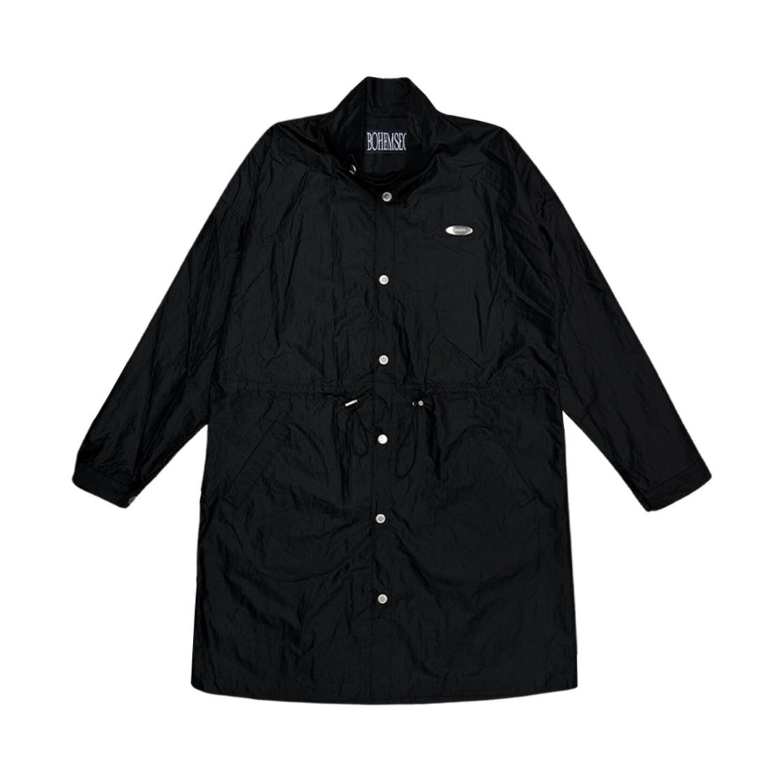 (W) 보헤미안 서울 글로시 하프 코트 블랙((W) Bohemian Seoul Glossy Half Coat Black)