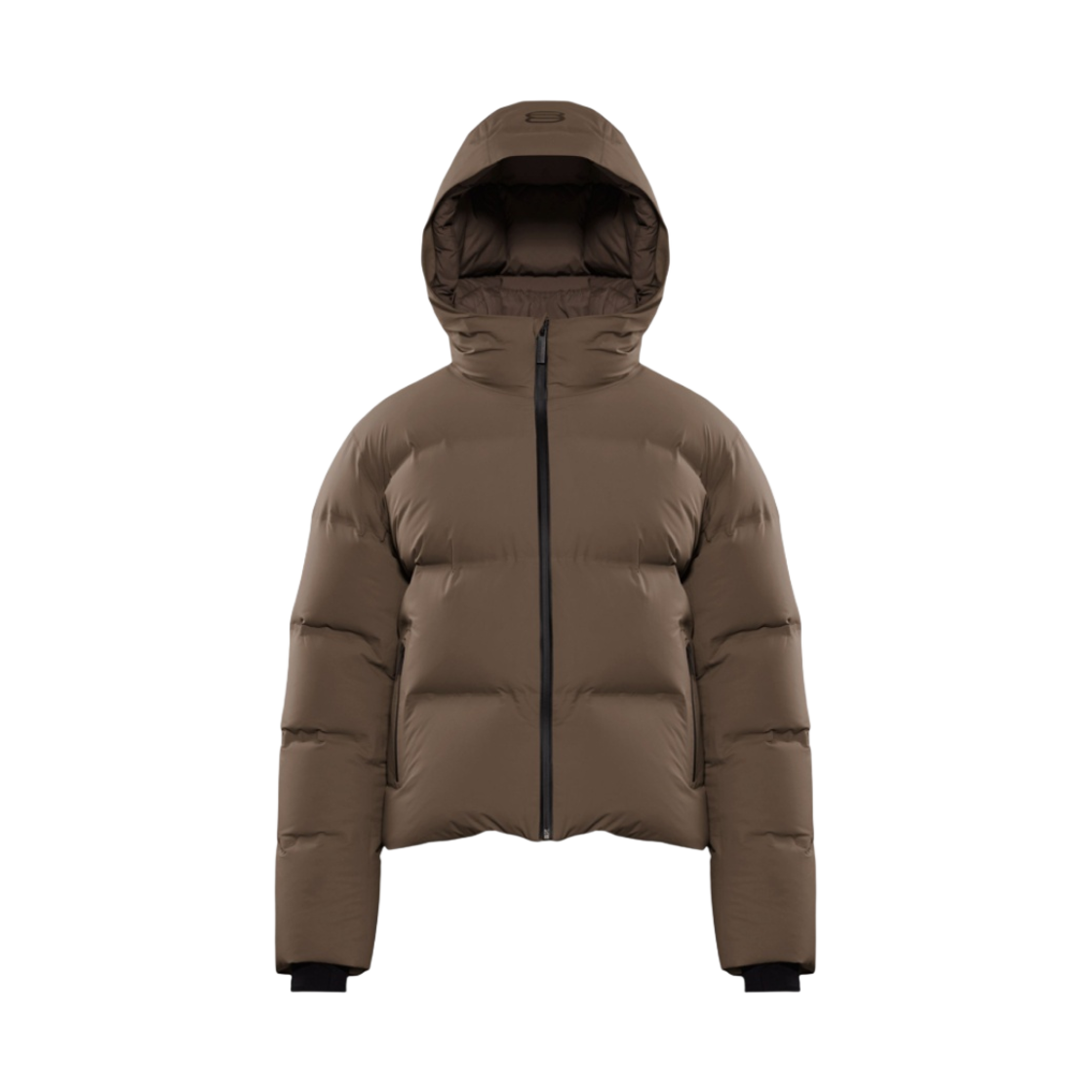 84729 (W) Aritzia The Super Puff Shorty Waterproof Japanese Rainstop Goose Down Puffer Jacket Rich Mocha Brown