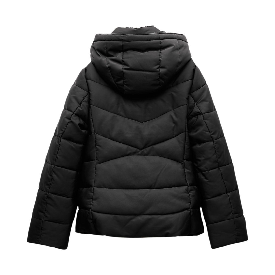 W) 자라 워터 앤 윈드 프로텍션 패디드 아노락 블랙 | Zara | KREAM