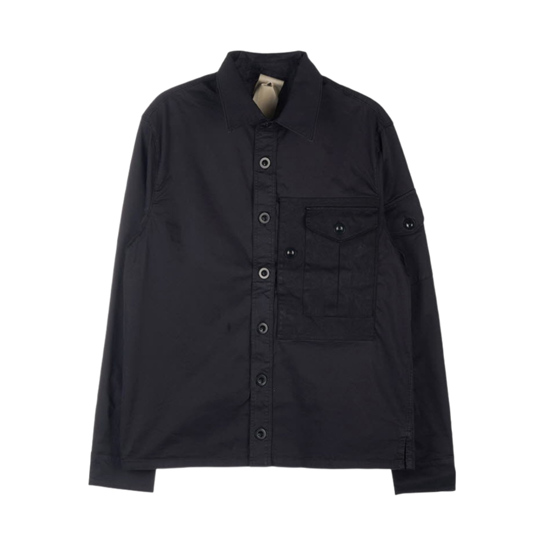 22CTCUC04087-006290-999 Ten C Garment Dyed Cotton Stretch Satin Mid Layer Jacket Black