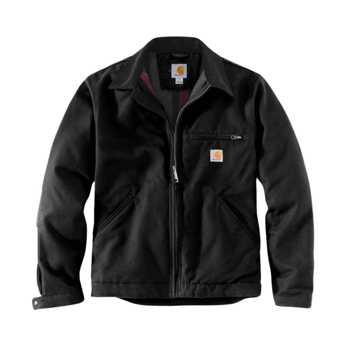 103828-BLK Carhartt Blanket Lined Relaxed Fit Tall Duck Detroit Jacket Black