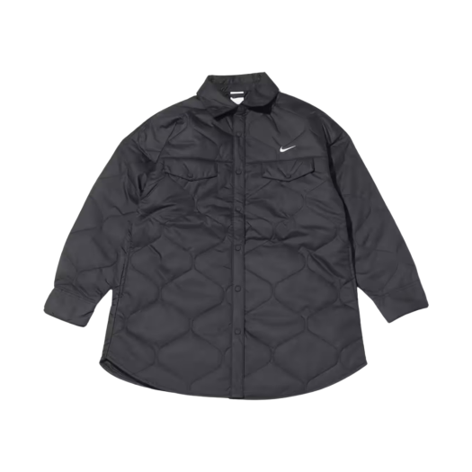 (W) Nike NSW Essential Quilted Trench Jacket Black - Asia