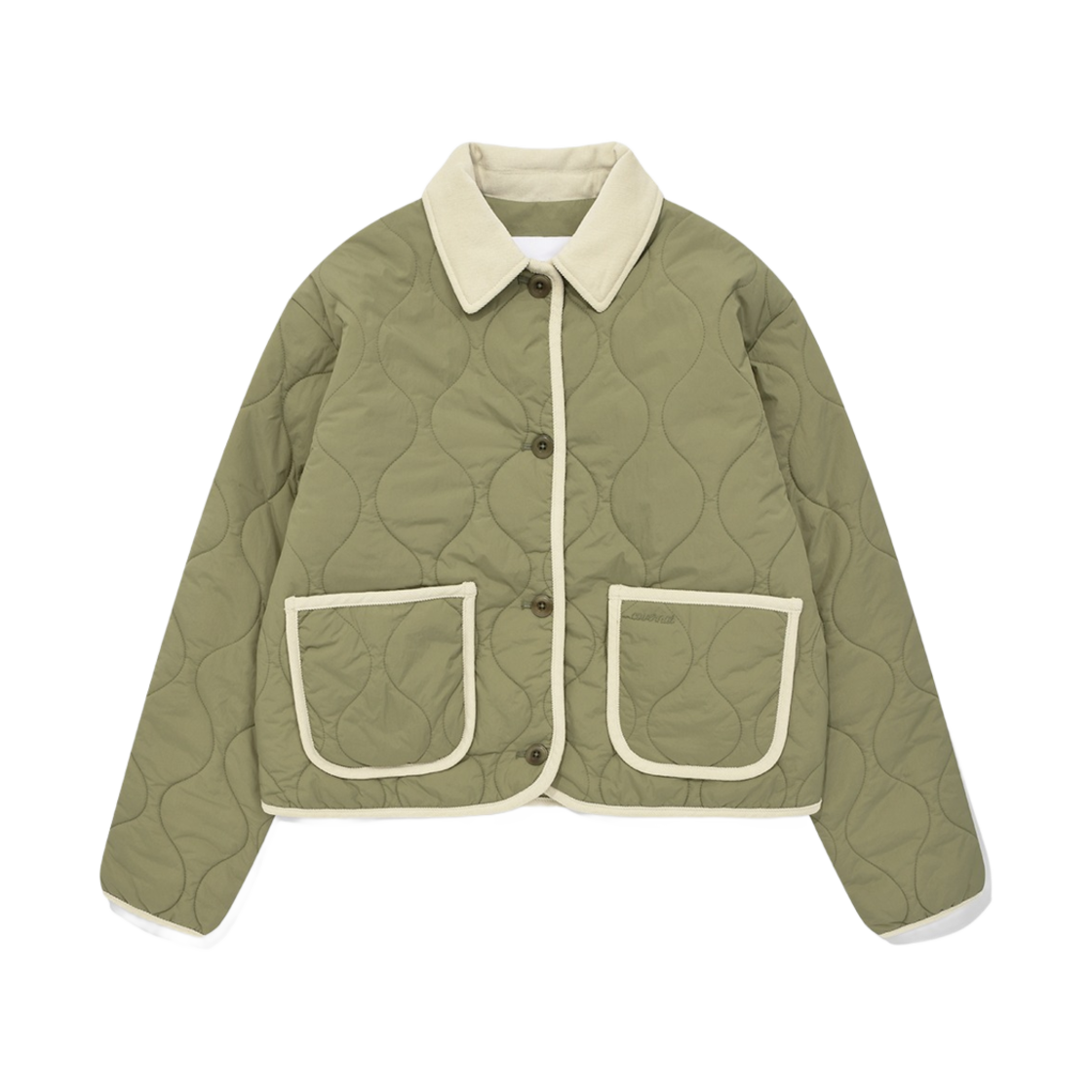(W) 커버낫 카라 퀼팅 자켓 올리브((W) Covernat Collar Quilting Jacket Olive)