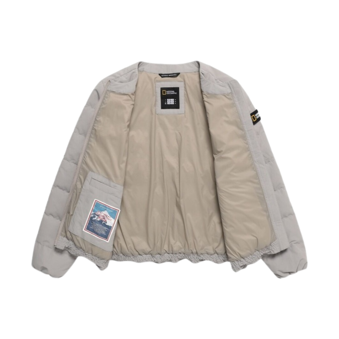 (W) 내셔널 지오그래픽 헤론 U 넥 라이트웨이트 구스 다운 점퍼 베이지((W) National Geographic Heron U Neck Lightweight Goose Down Jumper Beige) - 2