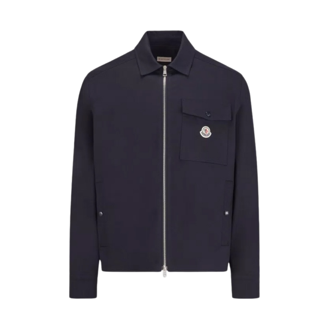 J1-091-2F00002-57448-781 Moncler Gabardine Zip Up Shirt Navy Blue - 24SS
