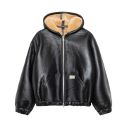 Stussy x Our Legacy Work Shop Reversible Shearling Zip Hoodie Cappuccino