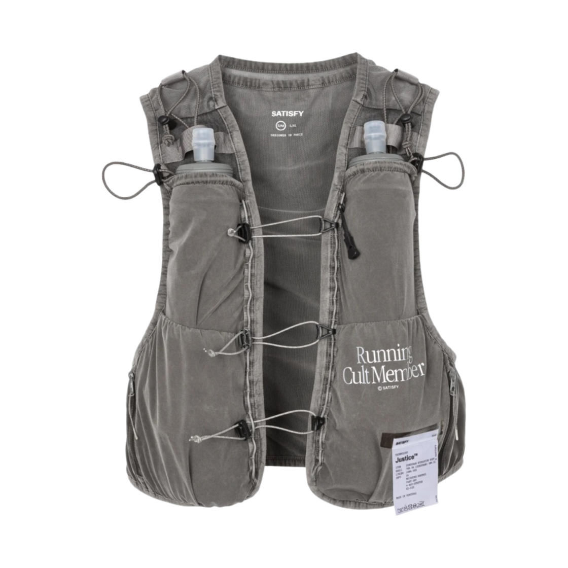 새티스파이 저스티스 코듀라 5L 하이드레이션 베스트 미네랄 그래파이트(Satisfy Justice Cordura 5L Hydration Vest Mineral Graphite)
