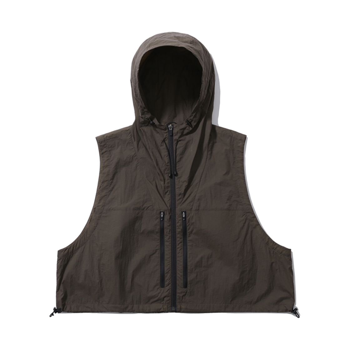 PMF024-01VT01-u [SS24] moif Hooded Crop Vest Umber
