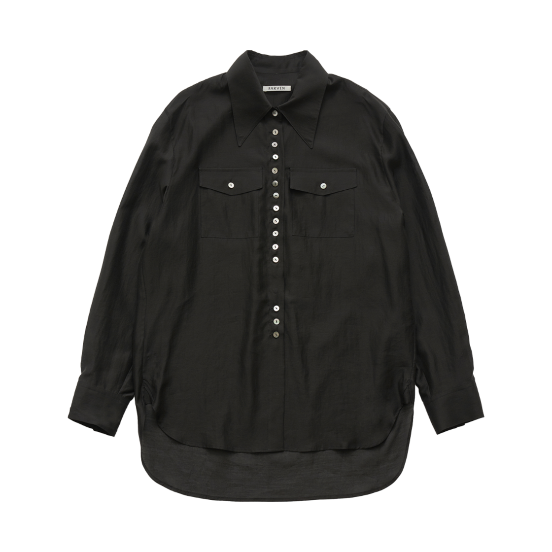 파르벵 피넛 버튼 블라우스 블랙(FARVEN Peanut Button Blouse Black)