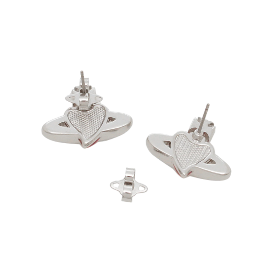 비비안 웨스트우드 뉴 디아만테 하트 이어링 실버 레드(Vivienne Westwood New Diamante Heart Earrings Silver Red) - 2