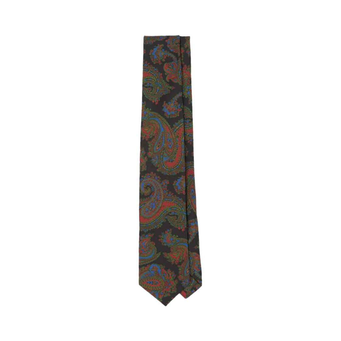 드레익스 페이즐리 프린트 실크 셀프 팁 타이 블랙(Drake's Paisley Print Silk Self Tipped Tie Black)