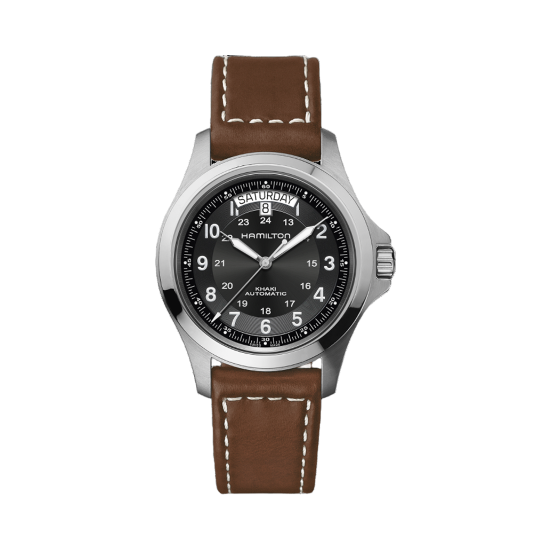 H64455533 Hamilton Khaki Field King Auto Stainless Steel Cow Leather Black