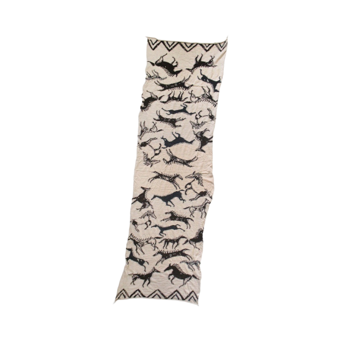 캐피탈 풀 렝스 울 인디언 페인팅 스카프 베이지(Kapital Full Length Wool Indian Painting Scarf Beige)