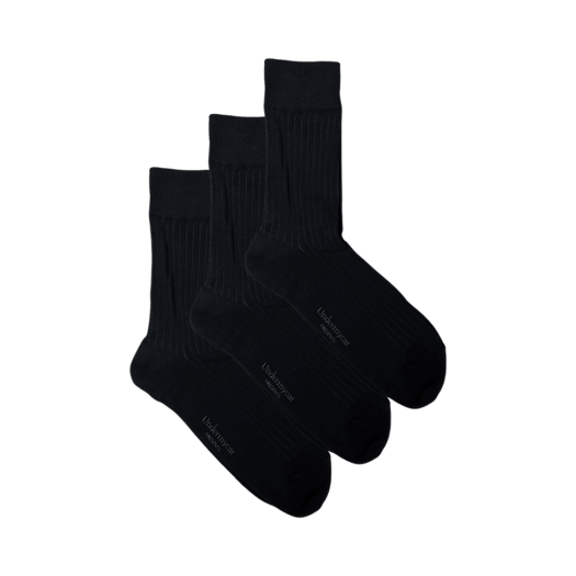 UMCM100BK Undermycar Mu.100 Anti Fxxking Logo Play Basic Socks 3 Pack Black