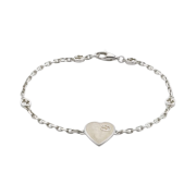 Gucci Heart Interlocking G Bracelet 925 Sterling Silver