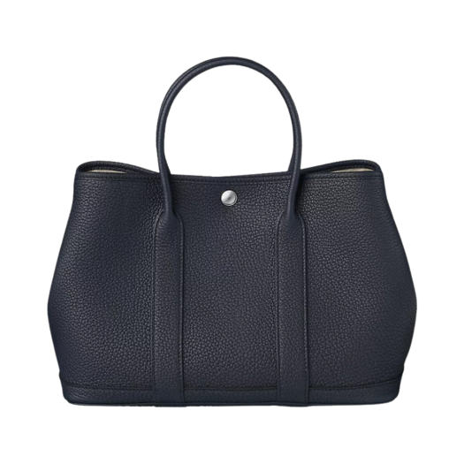 Hermes Garden Party 30 Bag Negonda & Palladium Bleu Indigo