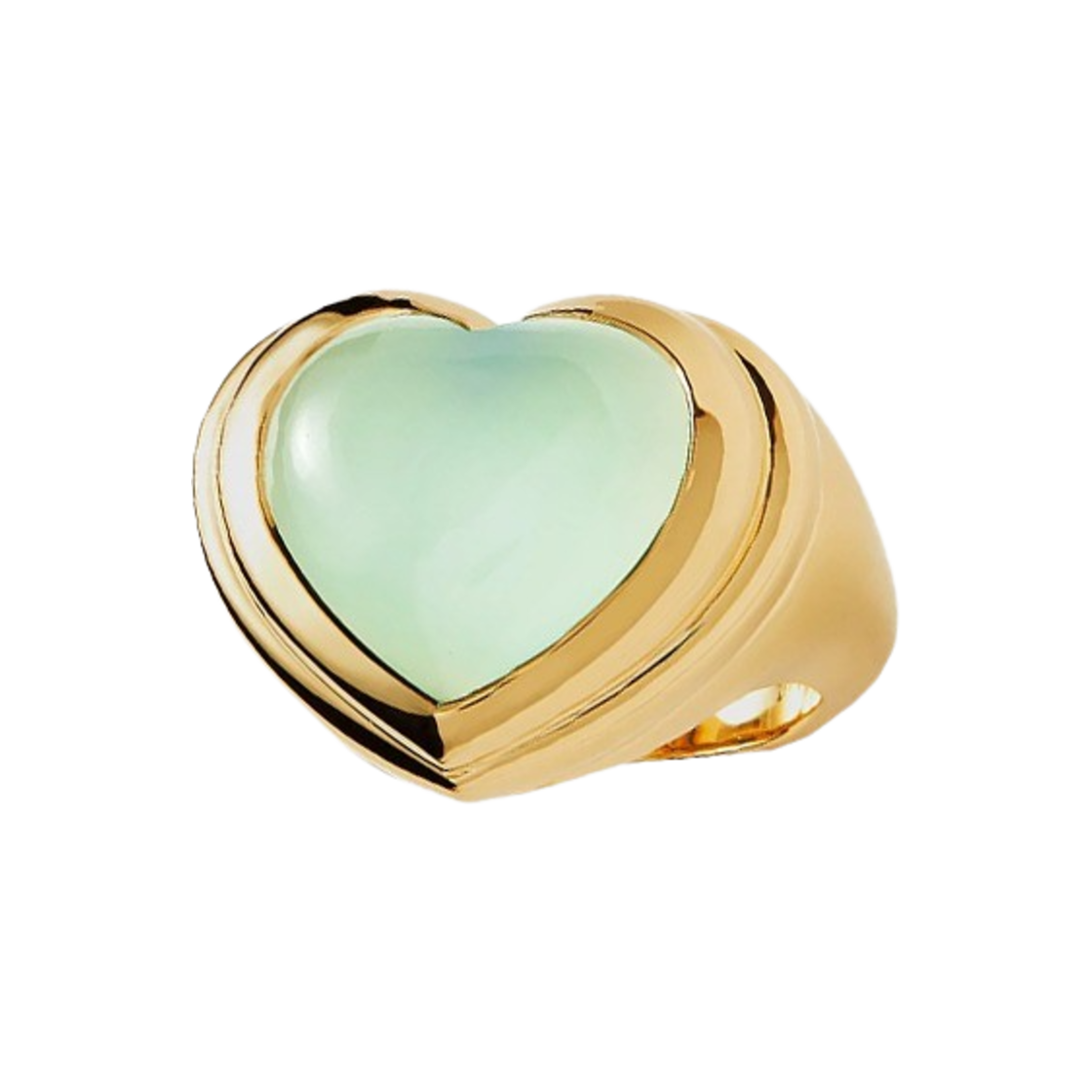 KW4CJERMM13GD Missoma Jelly Heart Gemstone Ring Aqua Chalcedony - 24FW