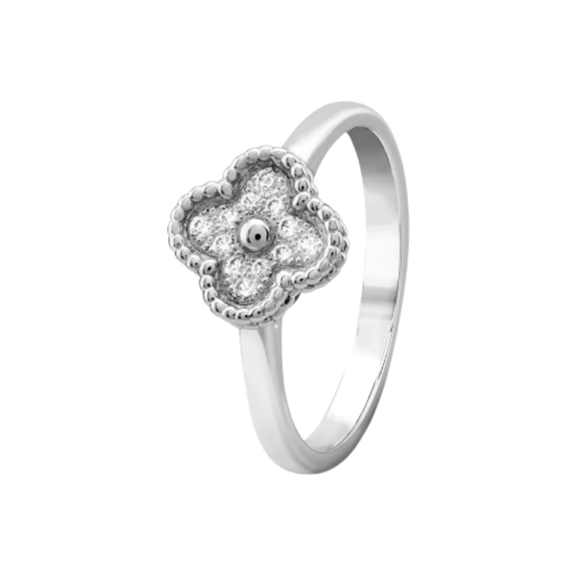 반 클리프 & 아펠 스위트 알함브라 링 18K 화이트 골드 다이아몬드(Van Cleef & Arpels Sweet Alhambra Ring 18K White Gold Diamond)