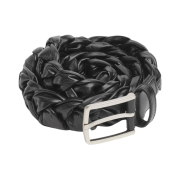 Bottega Veneta Foulard Intreccio Belt Black
