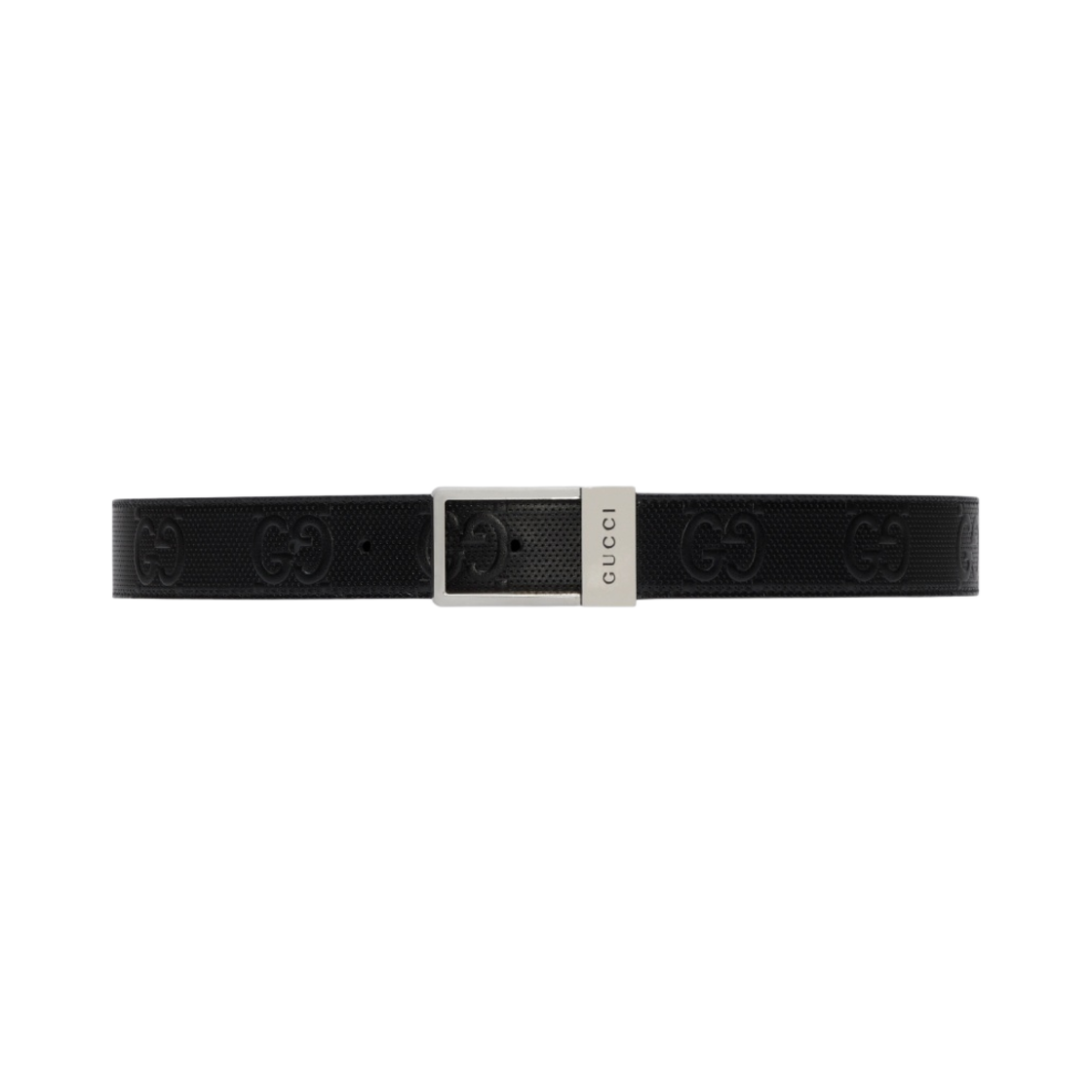 구찌 렉탱귤러 버클 GG 벨트 블랙(Gucci GG Belt with Rectangular Buckle Black) - 1