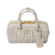 Miu Miu Arcadie Matelasse Nappa Leather Bag White