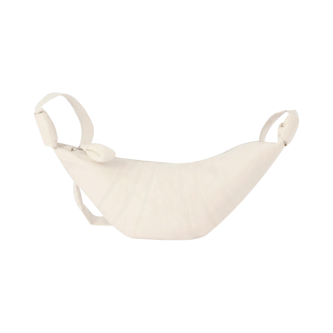 르메르 스몰 크루아상 백 코티드 리넨 캔버스 아몬드 밀크