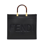Fendi Sunshine Medium Leather Shopper Black