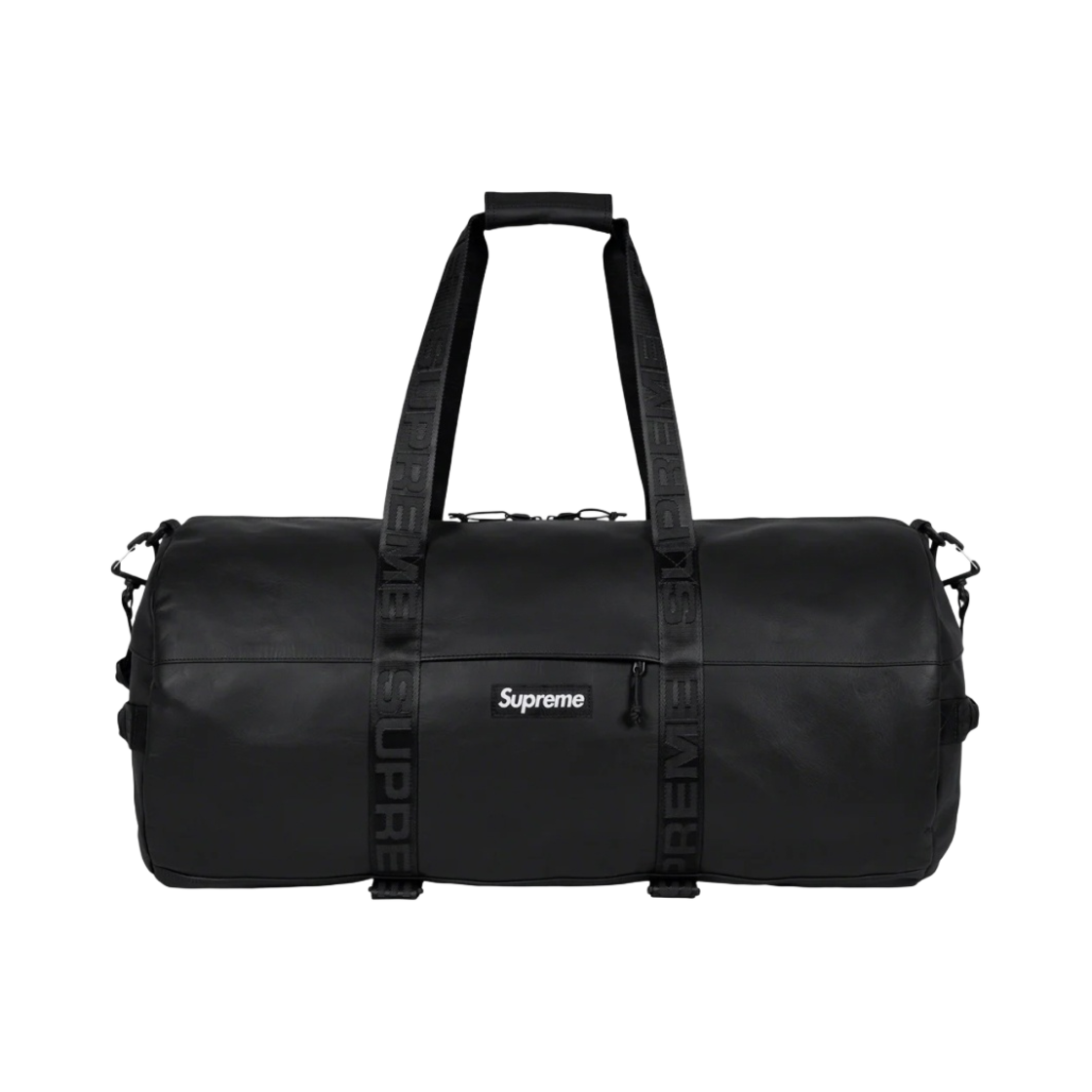 슈프림 레더 라지 더플백 블랙 - 23FW