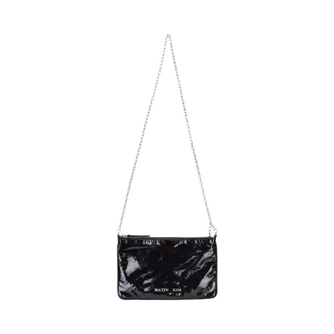 마뗑킴 글로시 레더 클러치 백 블랙