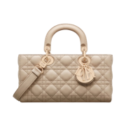 Dior Medium Lady D Joy Bag Cannage Lambskin Sand Colored