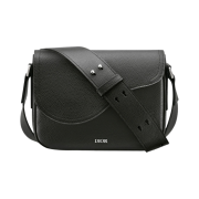 Dior Mini Saddle Messenger Bag Grained Calfskin Black