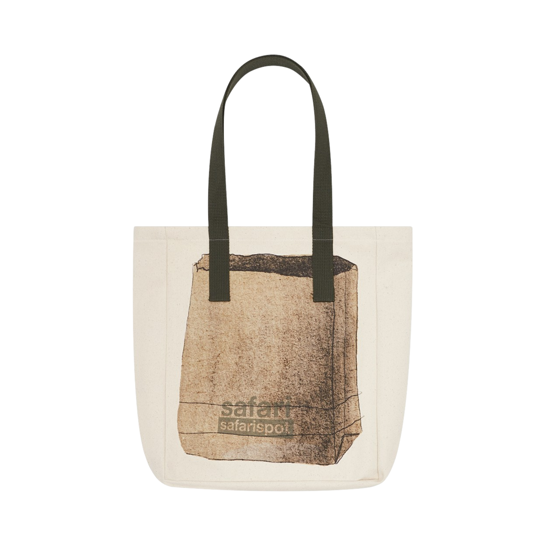 saf00593 Safarispot Fake Paper Bread Eco Bag - Ivory