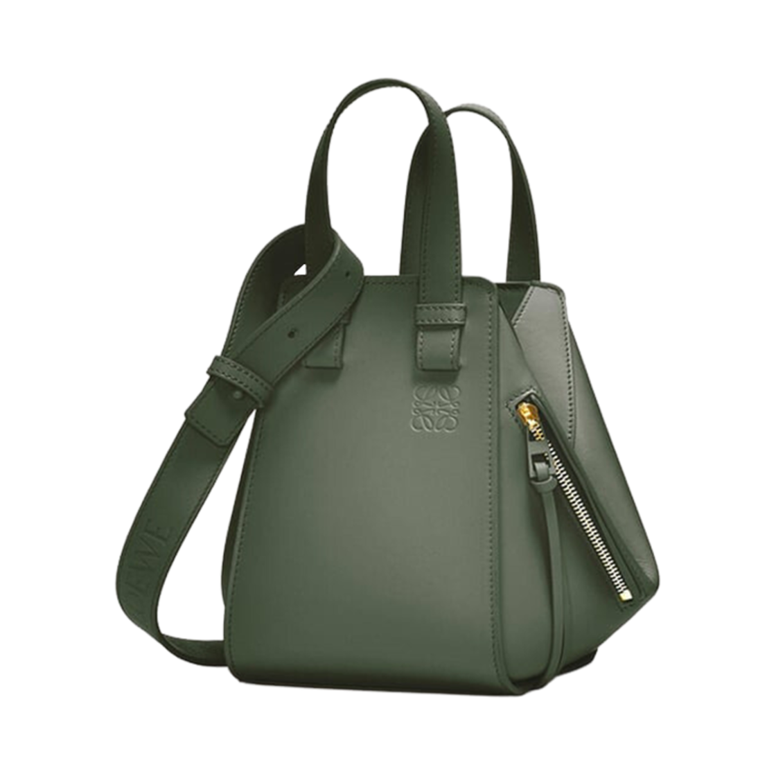 로에베 해먹 컴팩트 백 인 사틴 카프스킨 빈티지 카키(Loewe Hammock Compact Bag In Satin Calfskin Vintage Khaki)