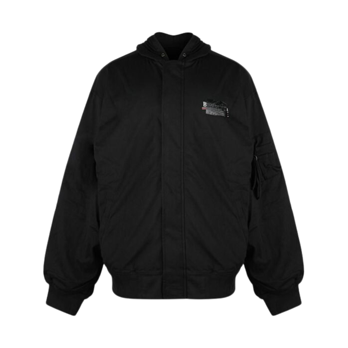 발렌시아가 개퍼 패디드 후디 봄버 자켓 블랙(Balenciaga Gaffer Padded Hoodie Bomber Jacket Black) - 1