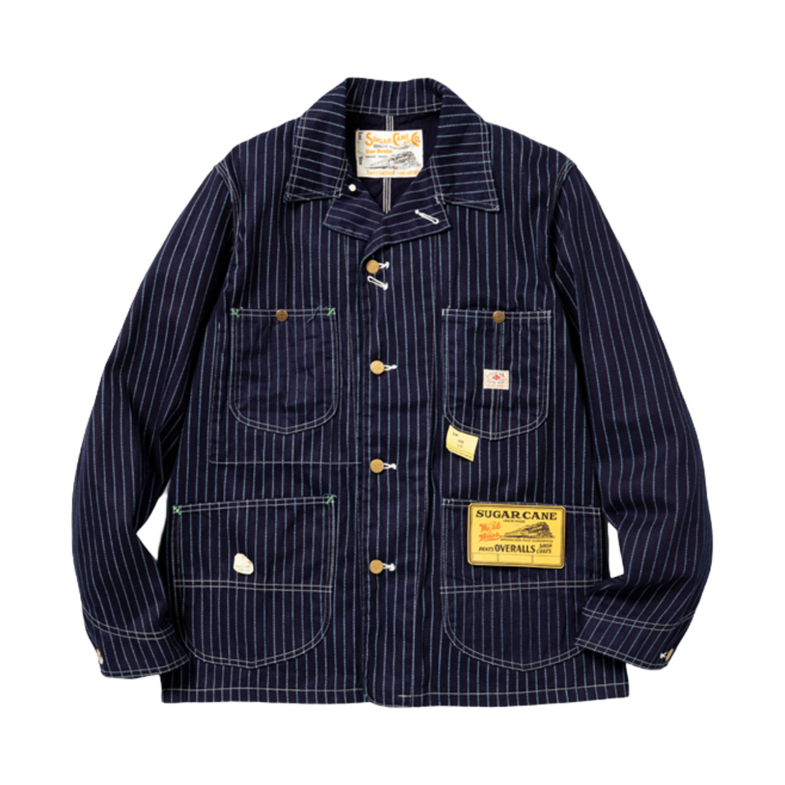 SC14372 Sugar Cane 9 oz. Wabash Stripe Work Coat One Wash