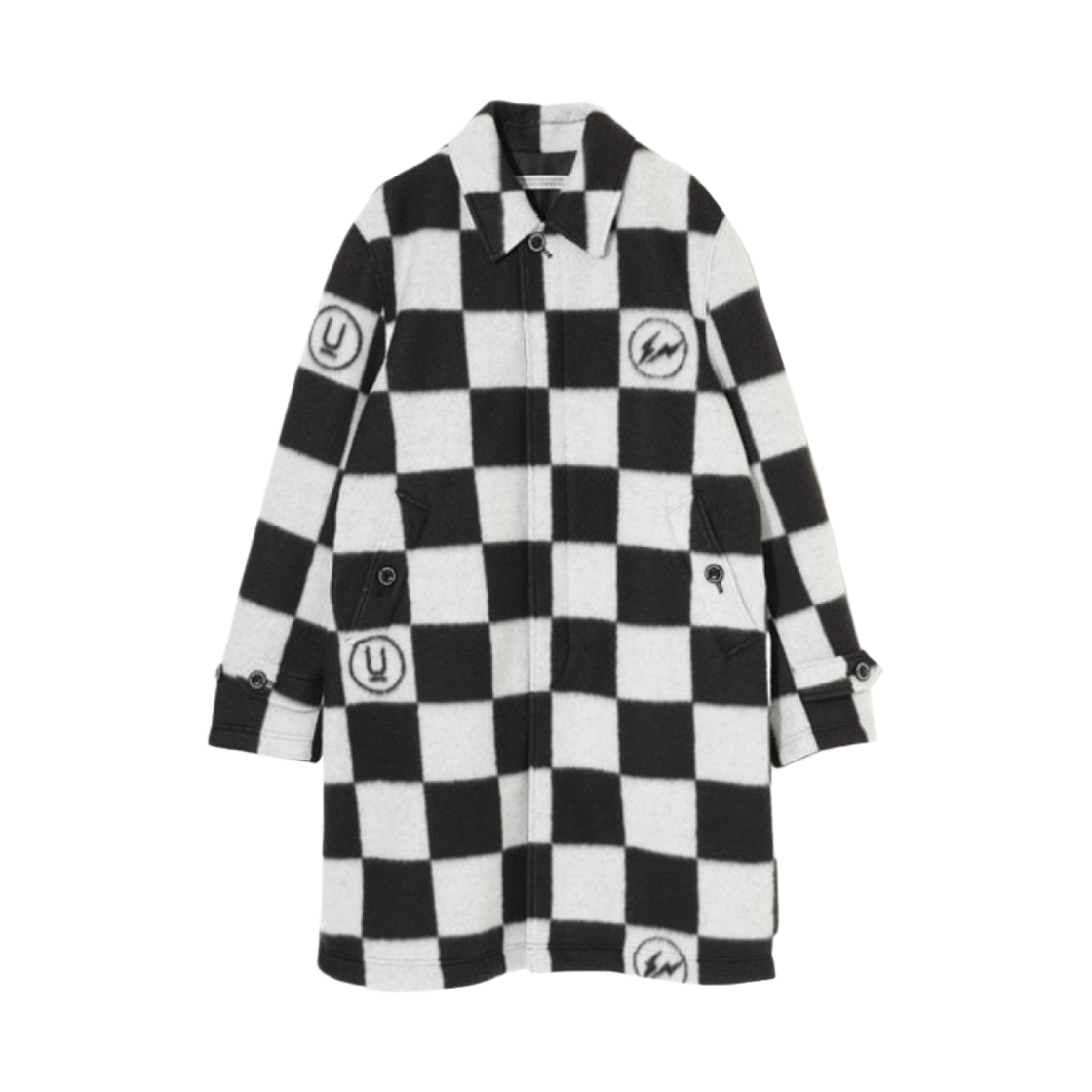 언더커버 x 프라그먼트 UC2C9305-2 플리스 코트 블랙 체크(Undercover x Fragment UC2C9305-2 Fleece Coat Black Check)