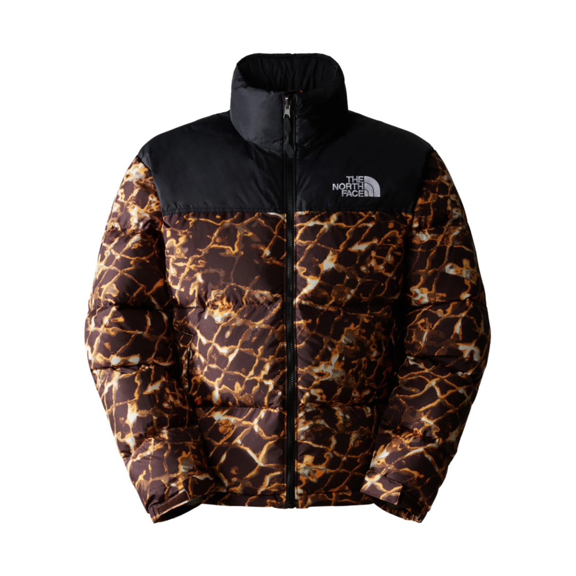 노스 페이스 1996 레트로 눕시 자켓 콜 브라운 워터 디스토션 프린트 TNF 블랙(The North Face 1996 Retro Nuptse Jacket Coal Brown Water Distortion Print TNF Black) - 1