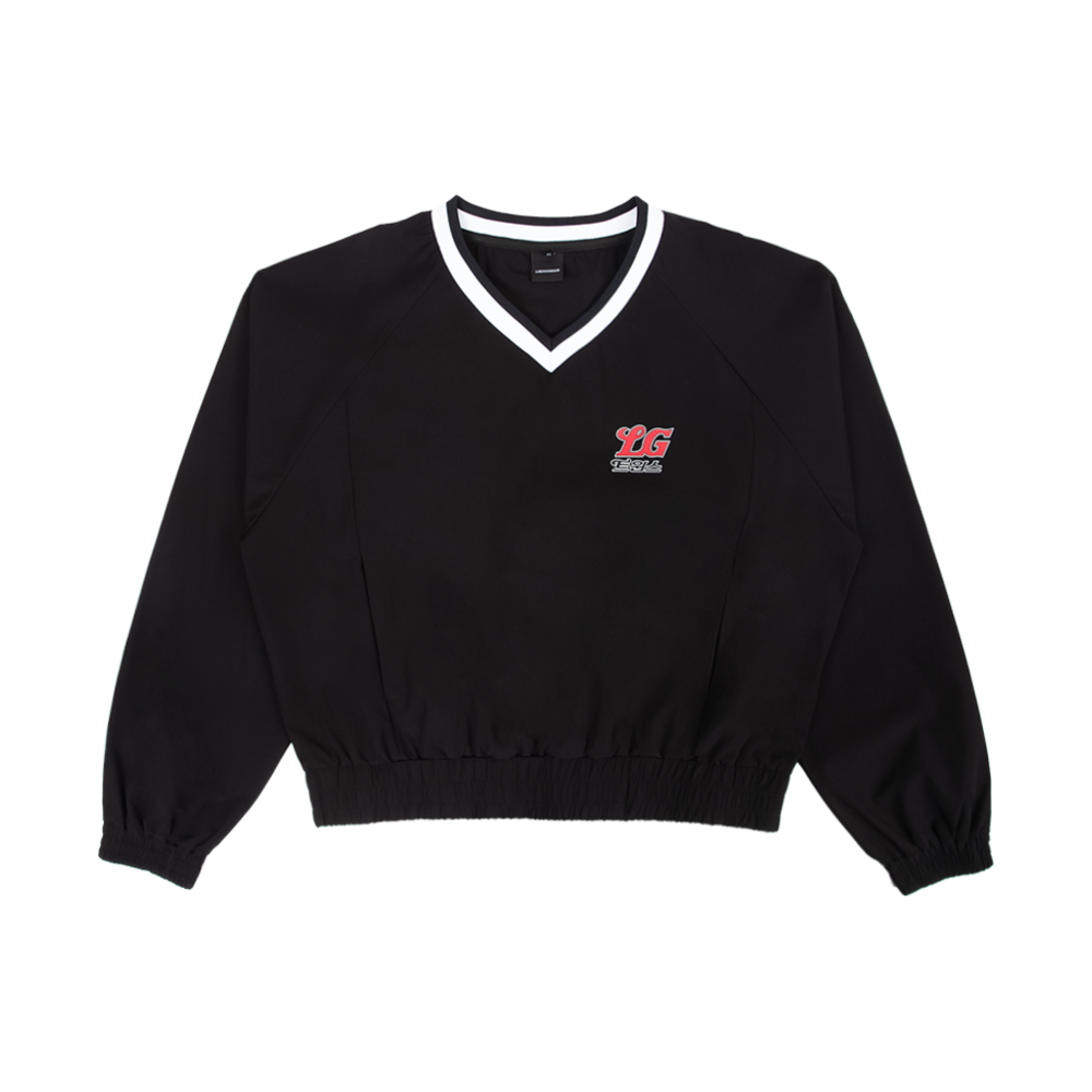 LG트윈스 아이코닉 아노락 크롭 맨투맨 블랙(LG TWINS Iconic Anorak Crop Sweatshirt Black)