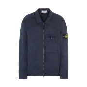 Stone Island 12619 Supima Cotton Twill Stretch-TC Garment Dyed Overshirt Navy Blue - 22SS